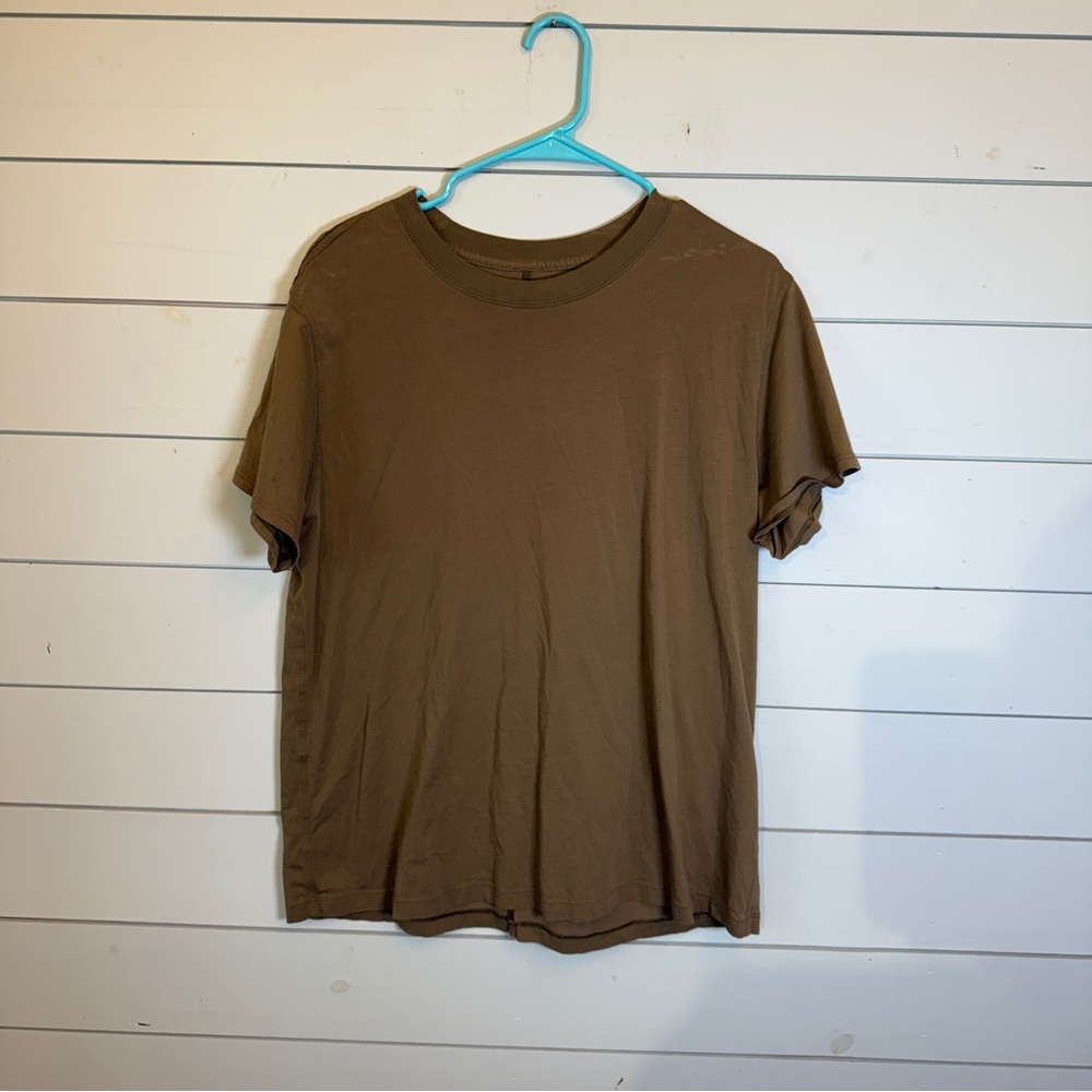 Lululemon short sleeve all yours shirt‎ brown women’s size 8